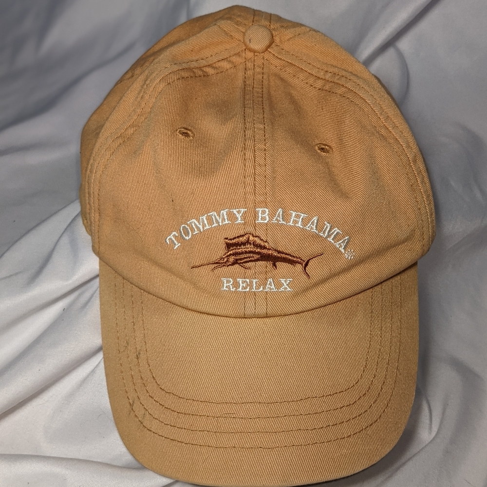 Tommy Bahama Mustard Yellow Strapback Hat Cap with Cocktail Recipe